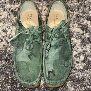 Clarks Men's Green Camouflage Suede Loafers